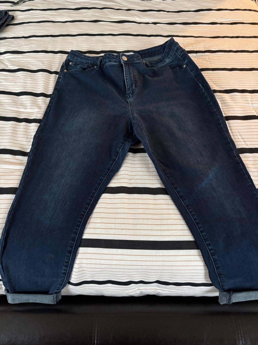 Eloquii Dark Blue Boyfriend Jeans